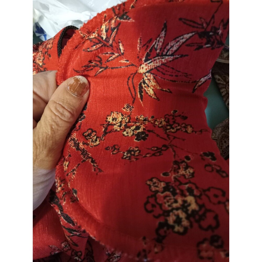 The Tog Shop Red/Black Asian Style Blouse 14 NWT - Picture 13 of 16
